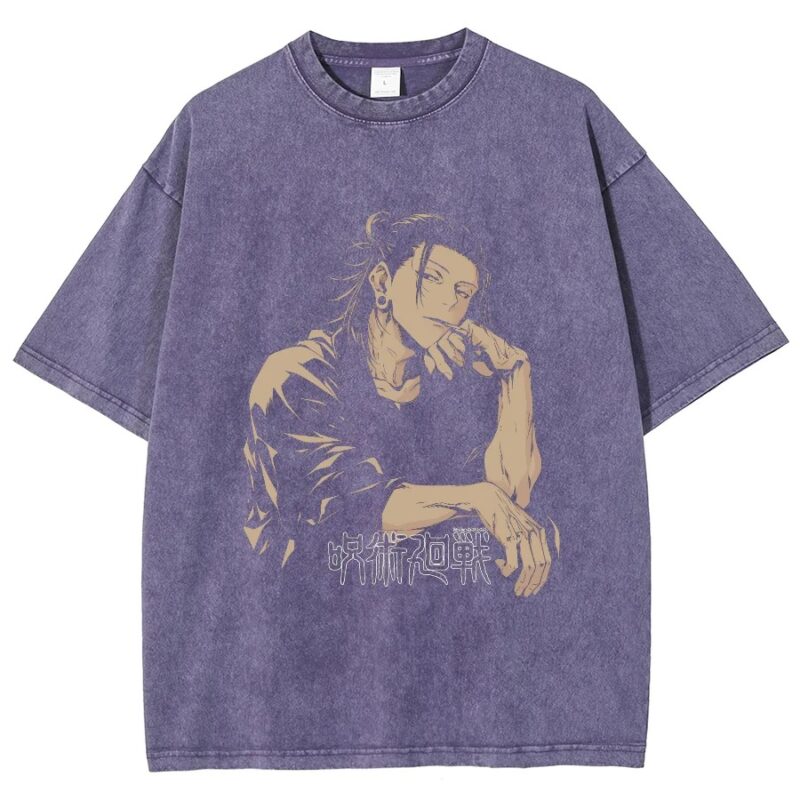  T-shirt Mauve vif Respzeris Washed Suguru Geto L'Antichampion