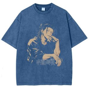  T-shirt Blue vif Respzeris Washed Suguru Geto L'Antichampion