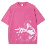  T-shirt Rose Respzeris Washed Suguru Geto LAntagoniste Tragique