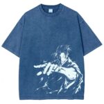  T-shirt Blue Respzeris Washed Suguru Geto LAntagoniste Tragique