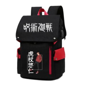 Cartable Jujutsu Kaisen Yuji Noir et Rouge