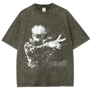  T-shirt Grise Respzeris Washed Satoru Gojo Le Bourreau