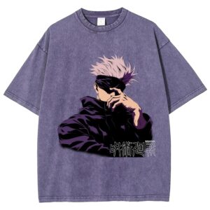  T-shirt Mauve Respzeris Washed Satoru Gojo Le Tyran