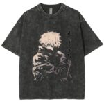  T-shirt Noir Respzeris Washed Satoru Gojo Le Manipulateur