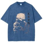  T-shirt Blue Respzeris Washed Satoru Gojo Le Manipulateur