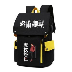 Cartable Jujutsu Kaisen Yuji Noir et Jaune