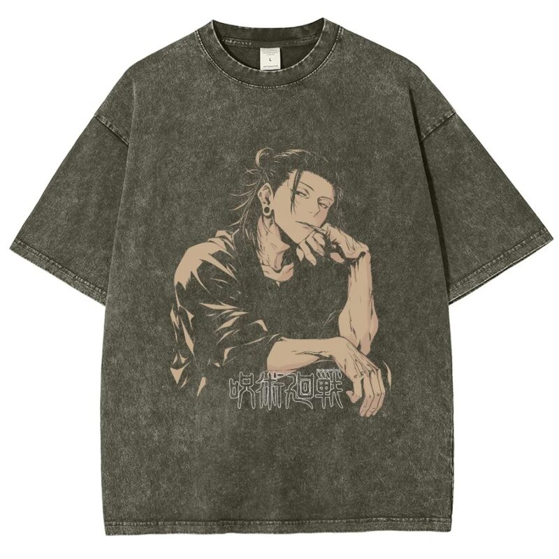  T-shirt Gris Chaude Respzeris Washed Suguru Geto L'Antichampion