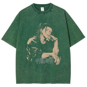  T-shirt Vert Respzeris Washed Suguru Geto L'Antichampion