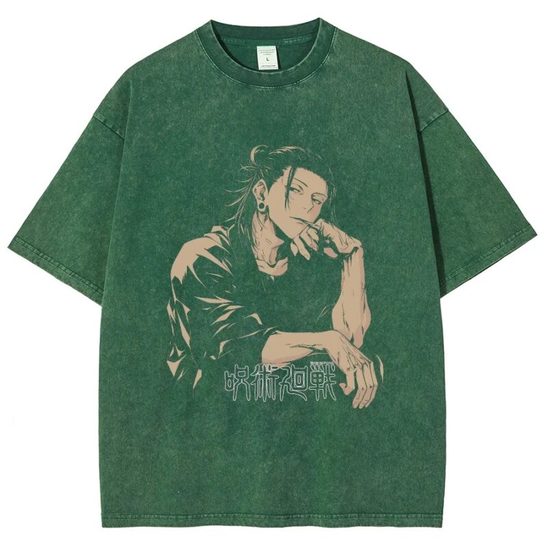  T-shirt Vert Respzeris Washed Suguru Geto L'Antichampion