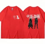  T-shirt Rouge Satoru Gojo Et Suguru Geto Les Maîtres du Jujutsu