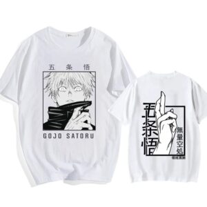  T-shirt Blanc Satoru Gojo Le Professeur Excentrique