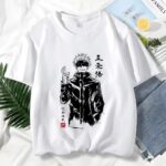 T-shirt à Manches Courtes Blanc pour Homme Satoru Gojo L'Énigme de l'Infini