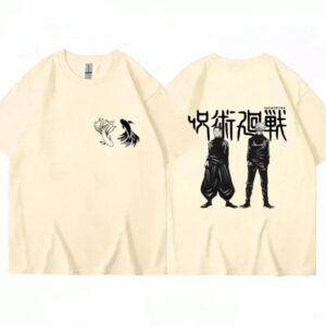  T-shirt Crémé Satoru Gojo Et Suguru Geto Les Maîtres du Jujutsu